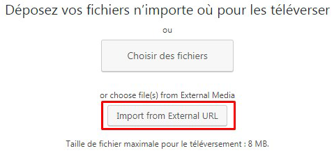 import from external url Hébergement web