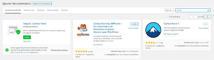 plugin formulaire contact WordPress