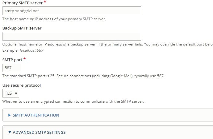 SMTP Drupal
