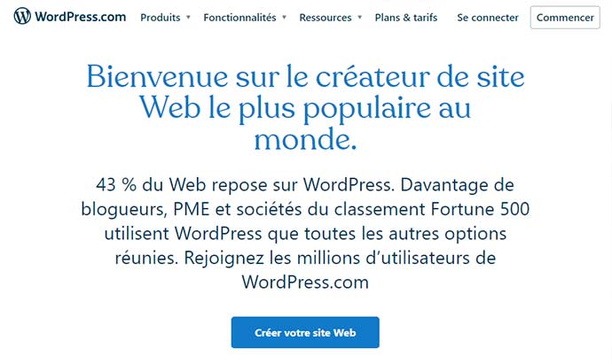 wordpress com Création de sites web
