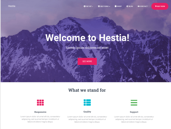Hestia : thème WordPress gratuit