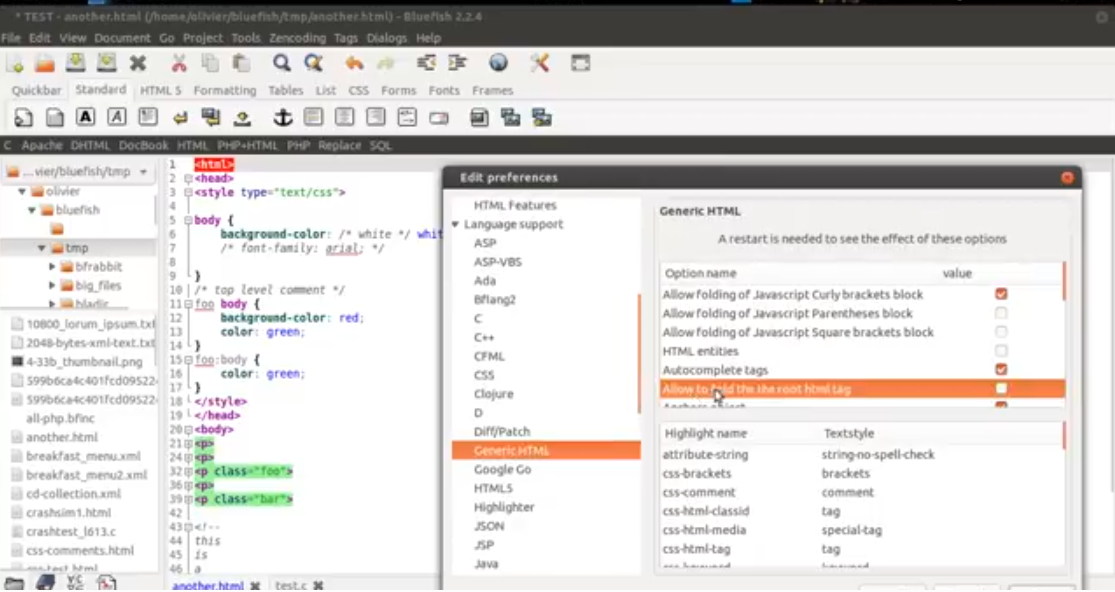 Bluefish éditeur HTML gratuit