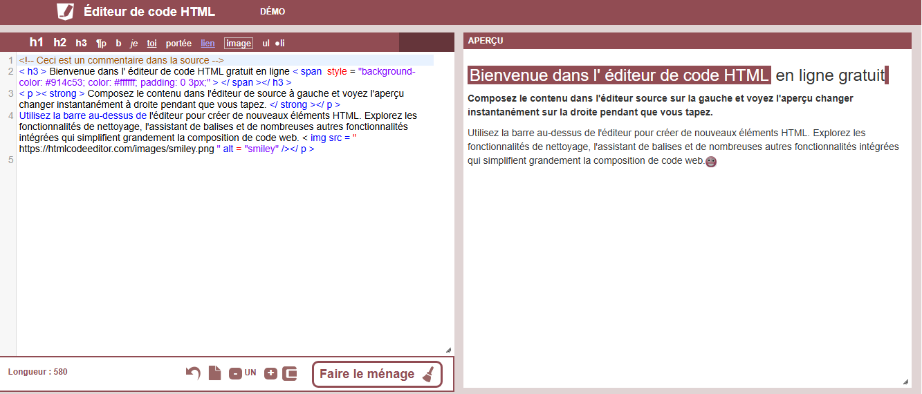 éditeur HTML gratuit HTML Code Editor