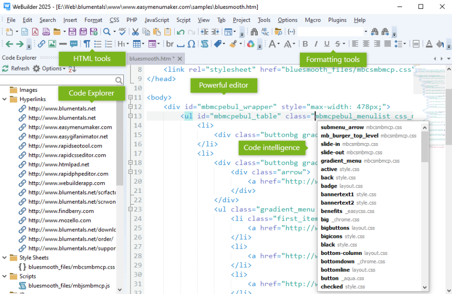 WeBuilder éditeur HTML gratuit