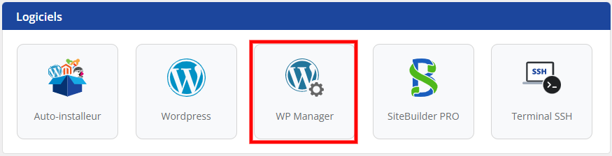 accéder à WordPress Manager