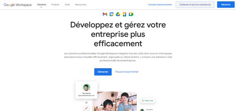 Acceuil Google Workspace