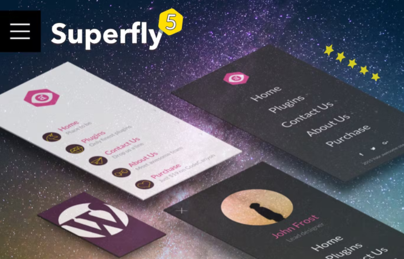 Superfly menu design, créer un menu WordPress vertical