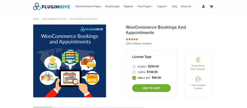 Plugin de réservation WordPress : WooCommerce booking and Appointments