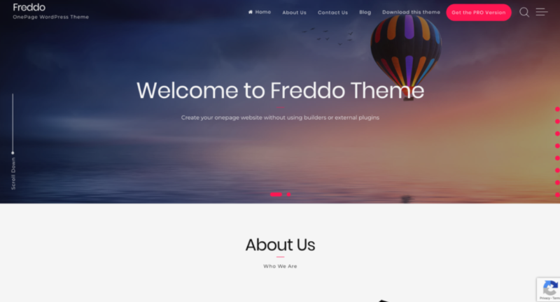Freddo thème WordPress one page