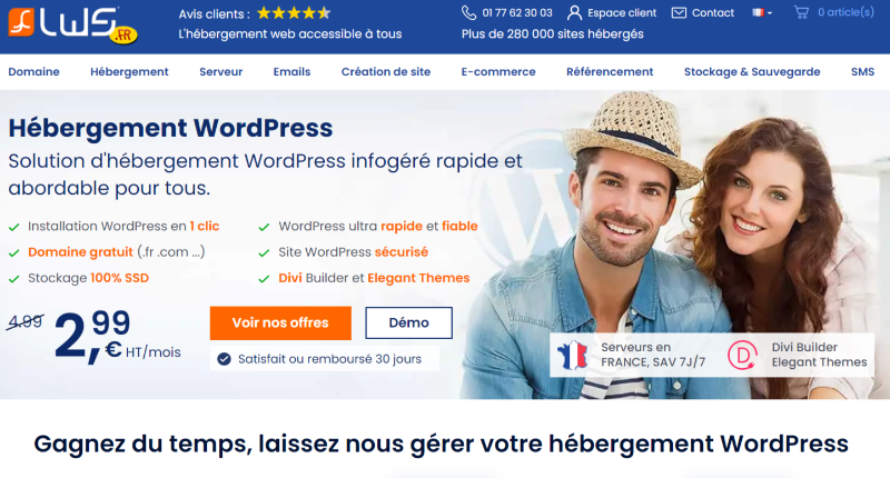 hébergements WordPress LWS