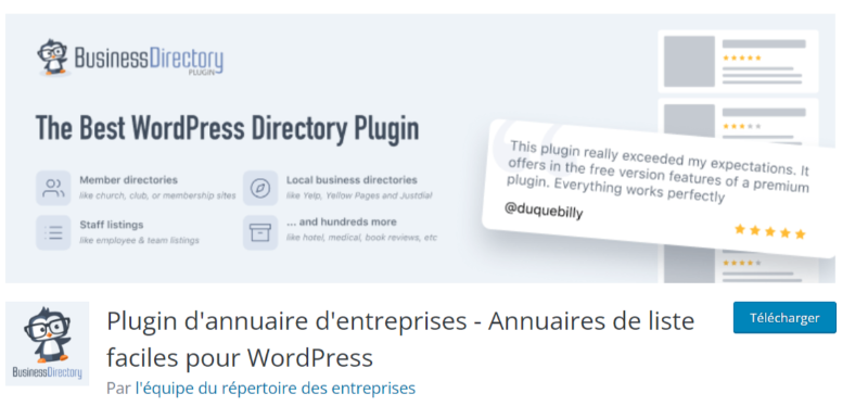  Business Directory Plugin, plugin WordPress annuaire