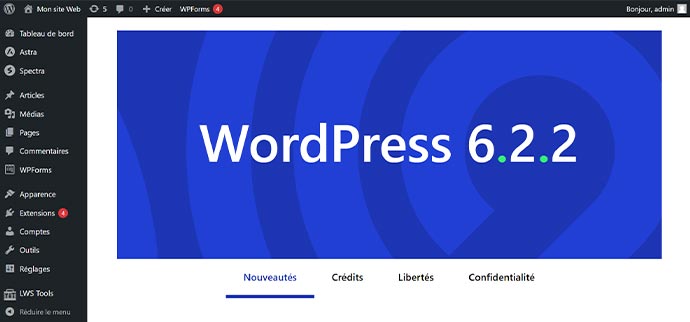 wordpress 6 2 Actualités web