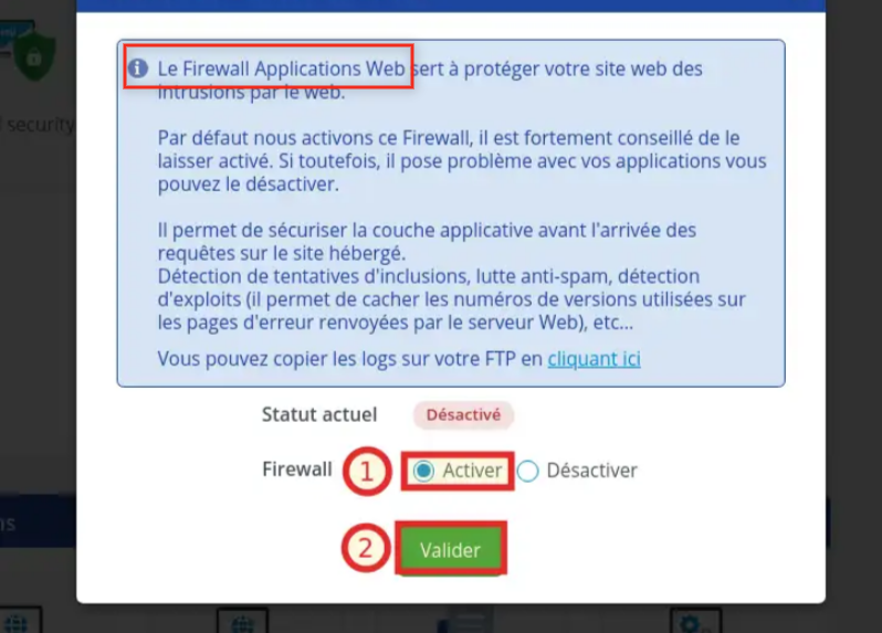 Attaque DDoS : activer le Firewall Application Web LWS