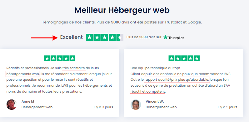 LWS meilleur hébergeur web en France
