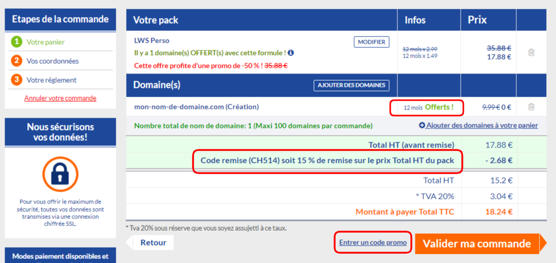 Astuce pour économiser lors de l'achat d'un nom de domaine .com chez LWS