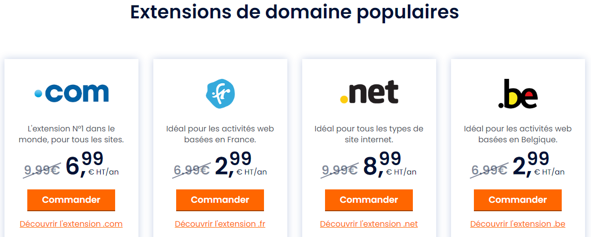 Prix d'un nom de domaine chez LWS