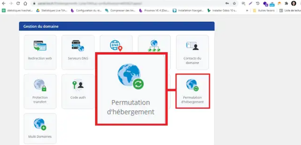 permutation de nom de domaine Permutation d'hébergement avec LWS