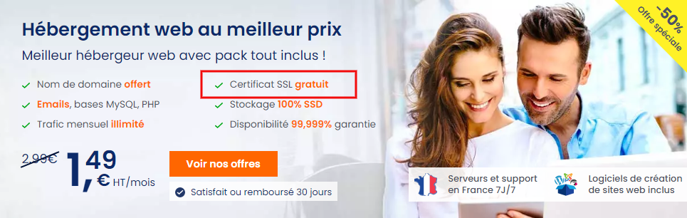 Certificat SSL gratuit avec l'hébergement web LWS