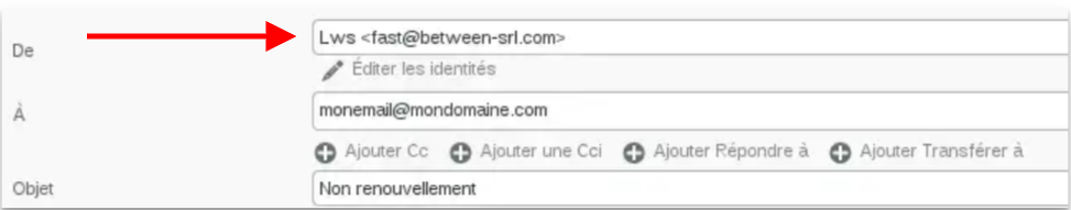 Exemple d'un email spoofing