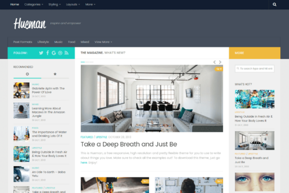 Thème blog WordPress gratuit : Hueman