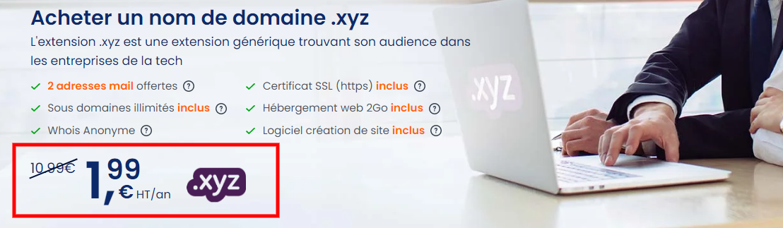 Le nom de domaine .xyz en promotion chez LWS