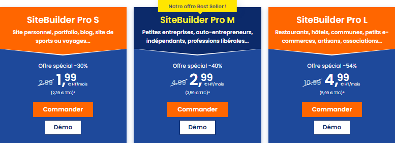 Nos formules pour la création de site Nos formules pour la création de site