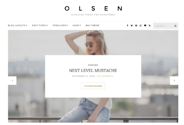 Thème blog WordPress gratuit : Olsen Light