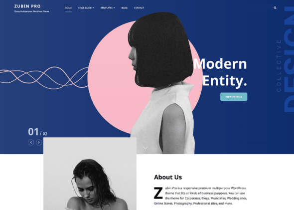 Thème blog WordPress gratuit : Zubin