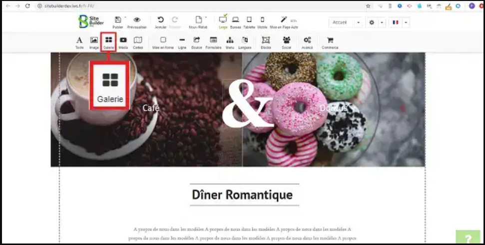 Créer un album photo en ligne avec SiteBuilder Pro