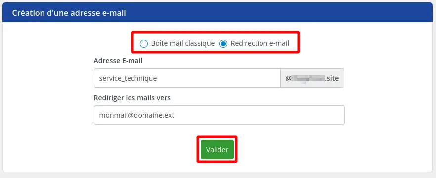 Redirection mail avec LWS