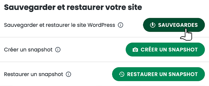 Sauvegardes et Snapshots WordPress