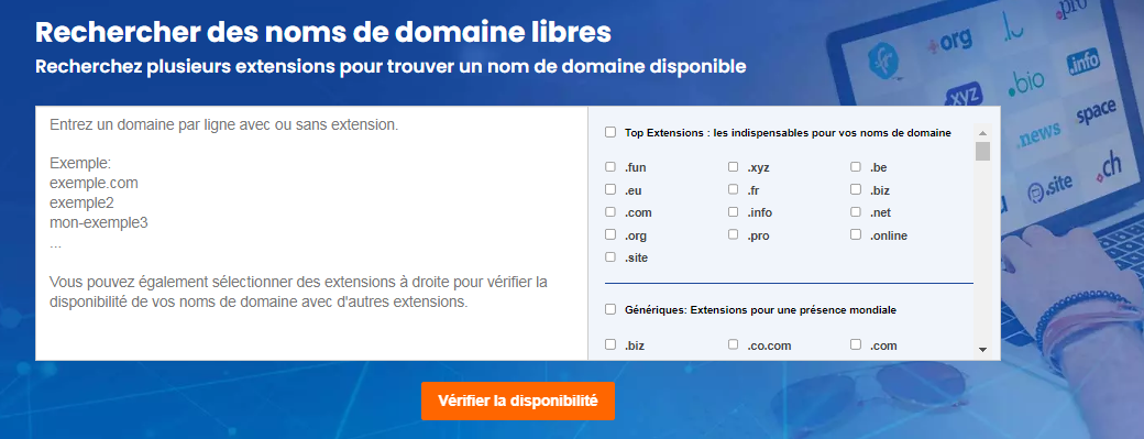Vérifier la disponibilité d’un nom de domaine