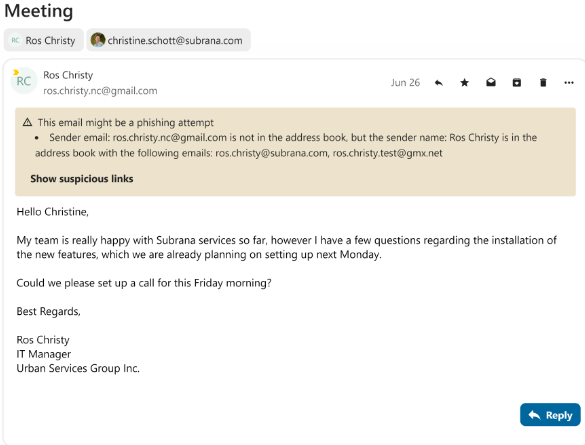 Détection de hameçonnage avec Hub 9