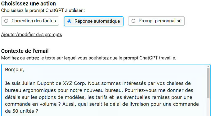Notre assistant d'écriture mail par IA LWS GPT