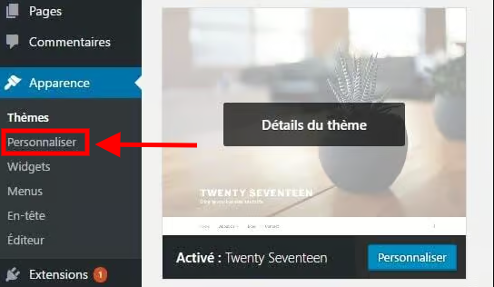 Personnaliser un thème WordPress avec l'outil de personnalisation intégré