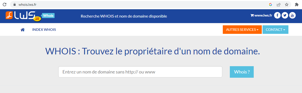 Propriétaire de nom de domaine trouvez le avec Whois LWS.fr Whois LWS