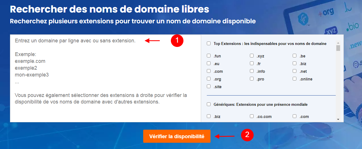 Vérifier la disponibilité d'un nom de domaine professionnel