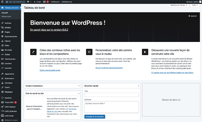 admin wordpress