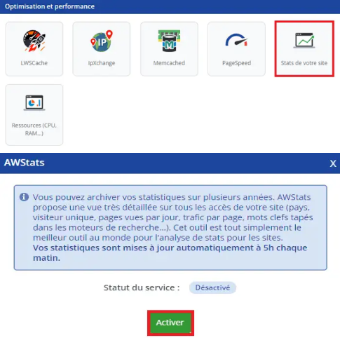 Awstats installé et configuré avec l’hébergement web LWS