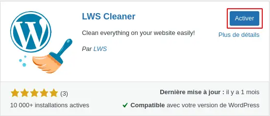 Nettoyer WordPress : ajoutez facilement LWS Cleaner depuis votre tableau de bord WordPress