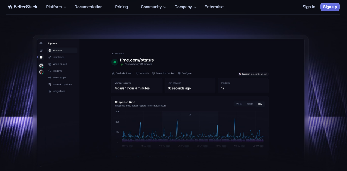 Vérifier la disponibilité site web avec Better Stack
