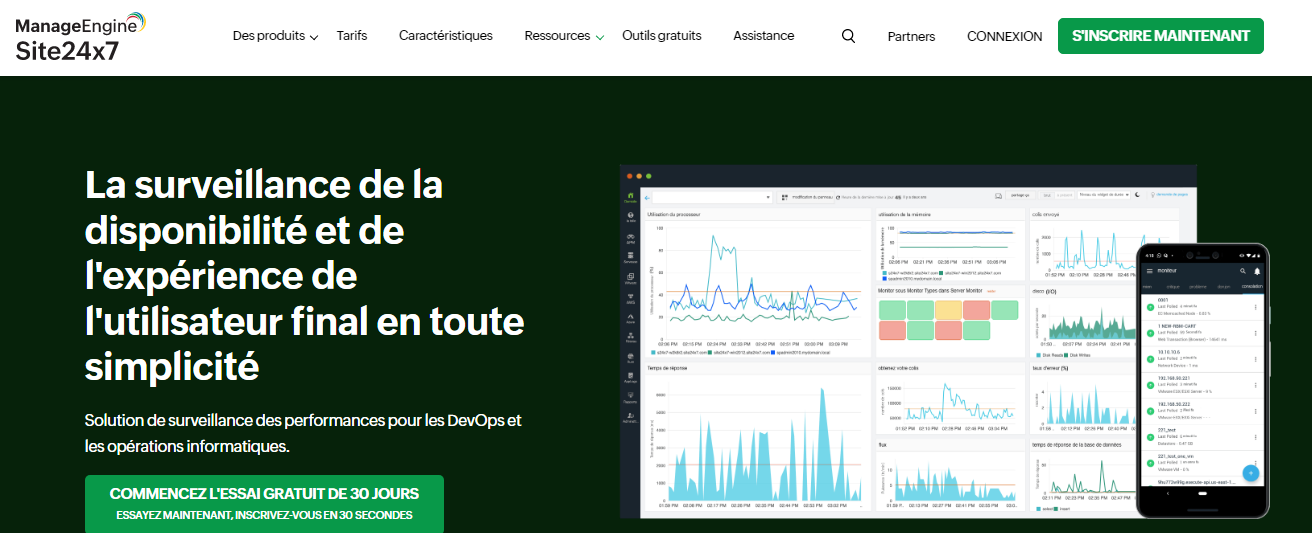 Vérifier la disponibilité site web avec Site24X7