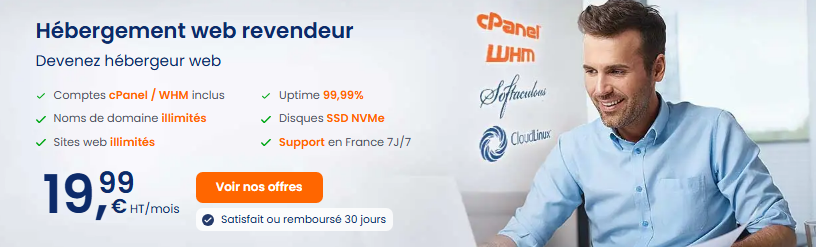 Notre hébergement web revendeur pour bénéficier de cpanel & WHM