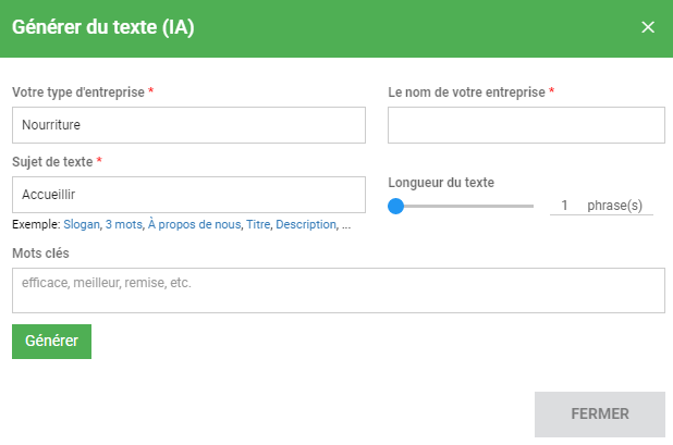 L'assistant IA de SiteBuilder Pro pour générer des textes optimisés L'assistant IA de SiteBuilder Pro pour générer des textes optimisés