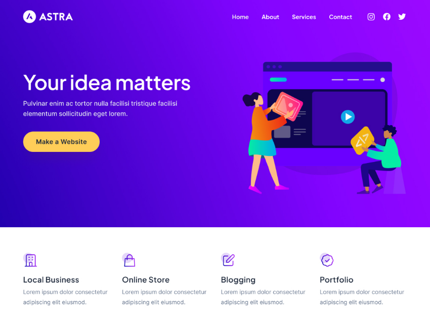 Thème WordPress gratuit : Astra