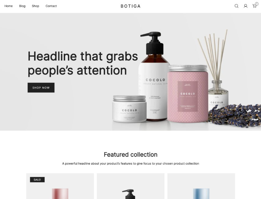 Thème WordPress gratuit : Botiga