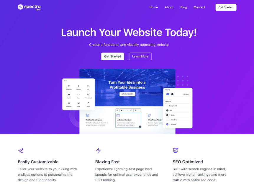 Thème WordPress gratuit : Spectra One