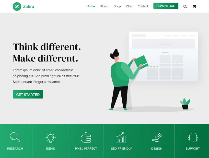  Thème WordPress gratuit : Zakra