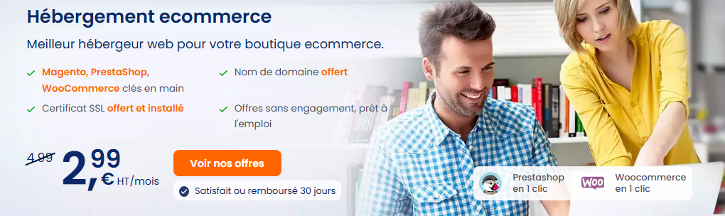 Notre hébergement e-commerce pour lancer votre boutique en ligne facilement et à moindre coût
