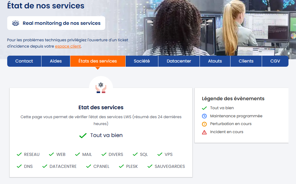 Si vous êtes client LWS, consultez notre outil Etat des services en cas de site down
